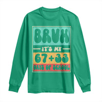 Bruh I Survived 67 33 Days of School Long Sleeve Shirt Retro 100th Day of School Boys Teachers Pupils