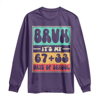 Bruh I Survived 67 33 Days of School Long Sleeve Shirt Retro 100th Day of School Boys Teachers Pupils