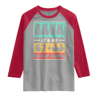 Bruh I Survived 67 33 Days of School Raglan Shirt Retro 100th Day of School Boys Teachers Pupils