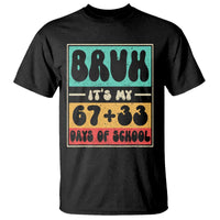 Bruh I Survived 67 33 Days of School T Shirt Retro 100th Day of School Boys Teachers Pupils