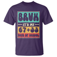 Bruh I Survived 67 33 Days of School T Shirt Retro 100th Day of School Boys Teachers Pupils