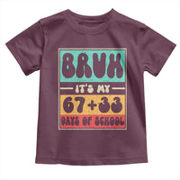 Bruh I Survived 67 33 Days of School Toddler T Shirt Retro 100th Day of School Boys Teachers Pupils