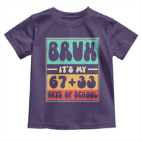 Bruh I Survived 67 33 Days of School Toddler T Shirt Retro 100th Day of School Boys Teachers Pupils