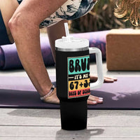 Bruh I Survived 67 33 Days of School Tumbler With Handle Retro 100th Day of School Boys Teachers Pupils