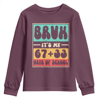 Bruh I Survived 67 33 Days of School Youth Sweatshirt Retro 100th Day of School Boys Teachers Pupils