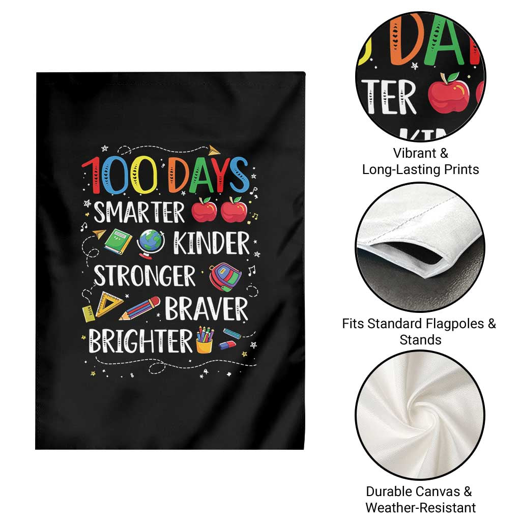 Happy 100 Days of School Garden Flag 100th Day Kids Boys Girls Teachers Pupils