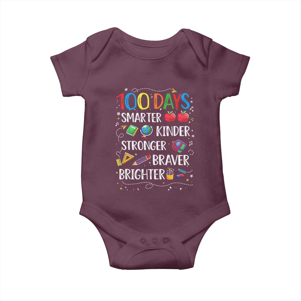 Happy 100 Days of School Baby Onesie 100th Day Kids Boys Girls Teachers Pupils