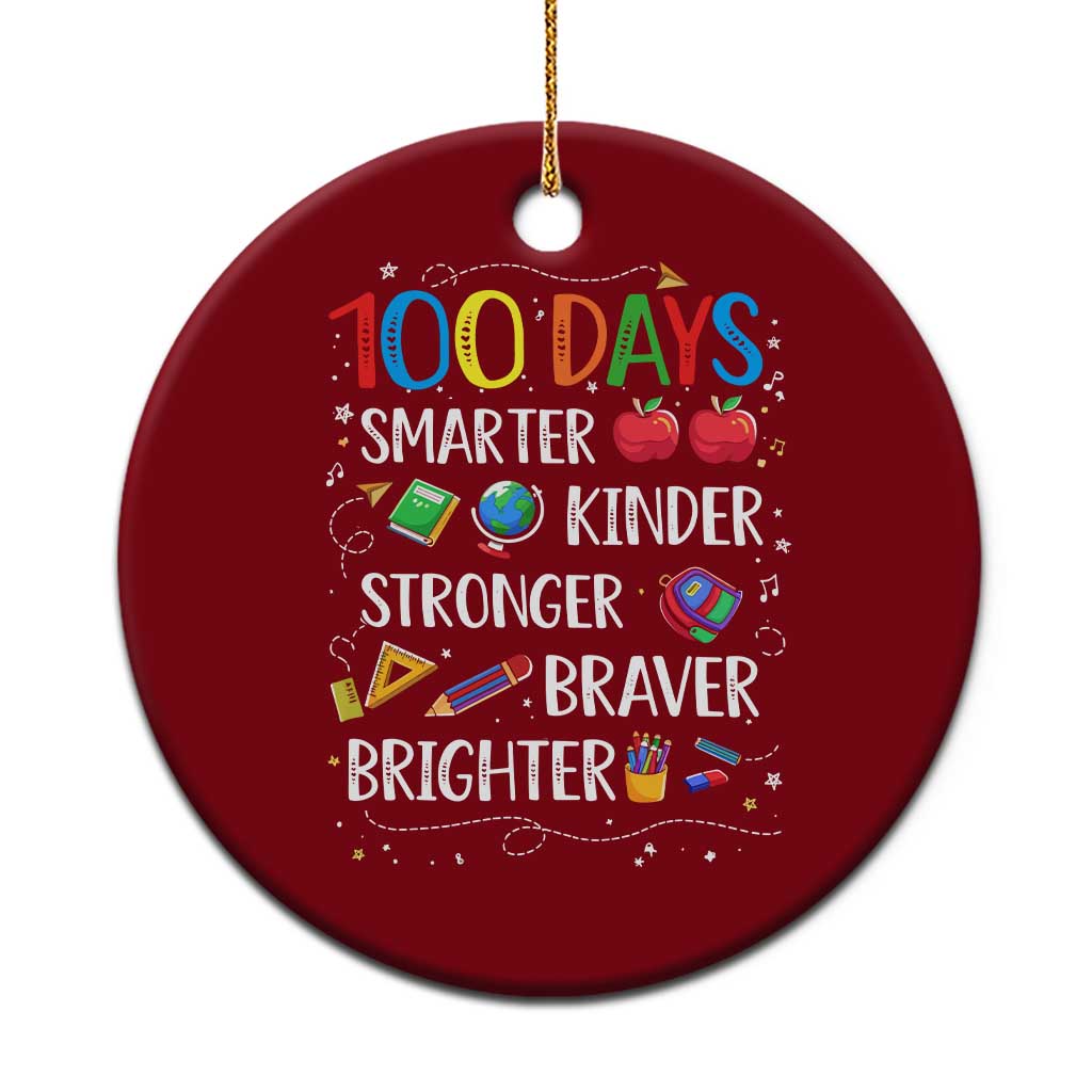 Happy 100 Days of School Ceramic Ornament 100th Day Kids Boys Girls Teachers Pupils