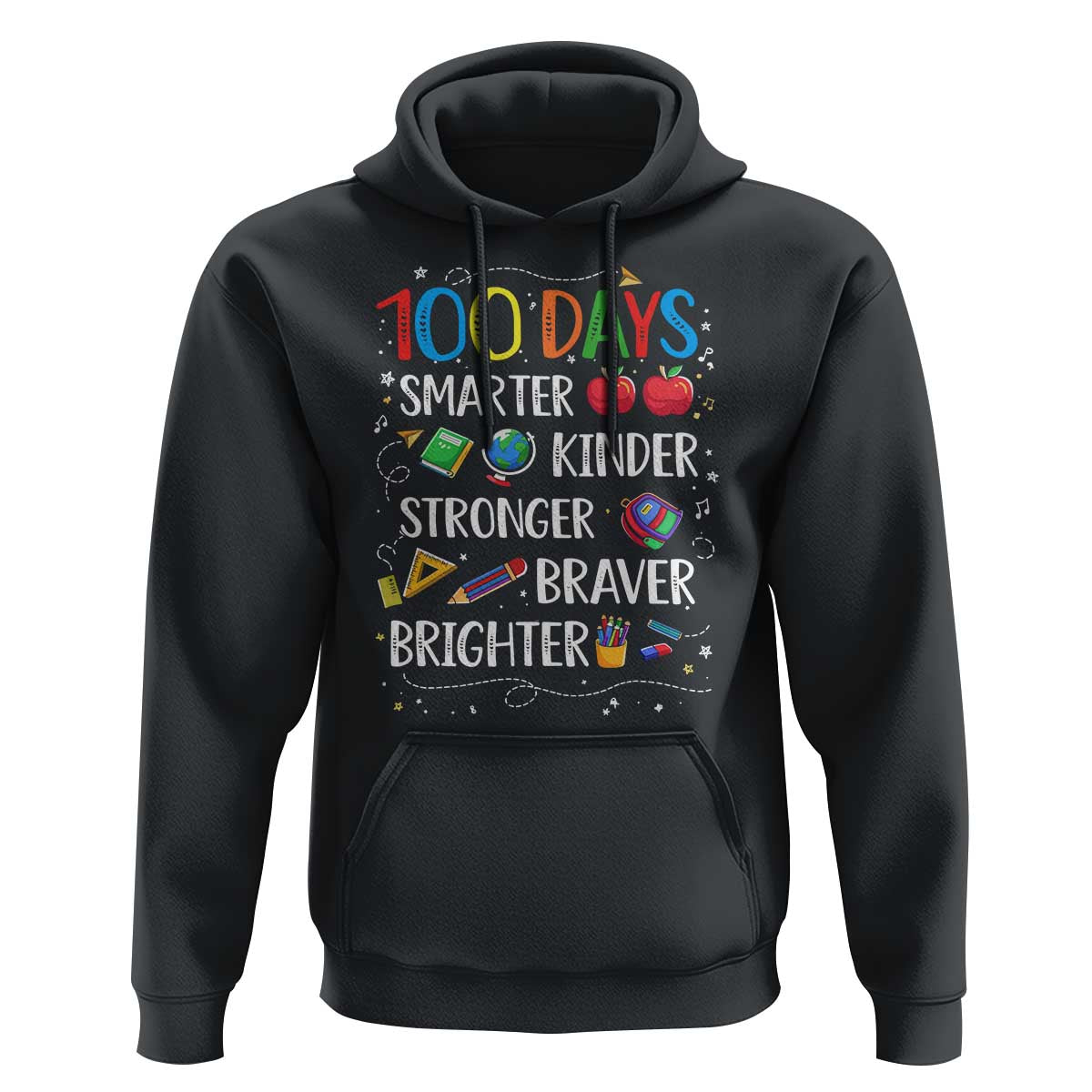 Happy 100 Days of School Hoodie 100th Day Kids Boys Girls Teachers Pupils