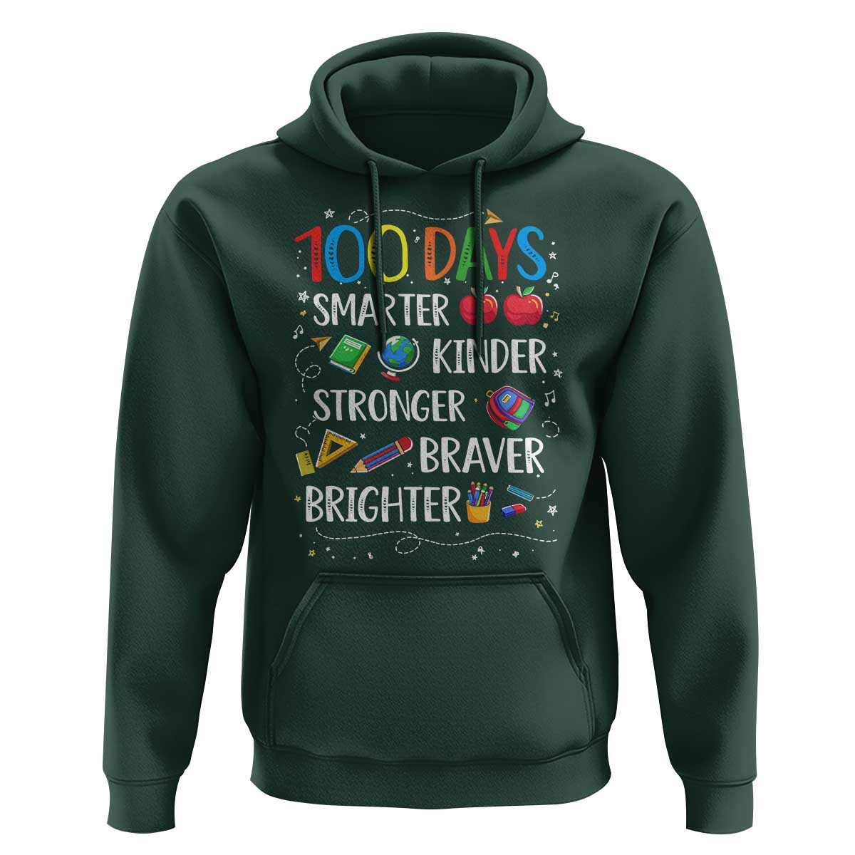Happy 100 Days of School Hoodie 100th Day Kids Boys Girls Teachers Pupils