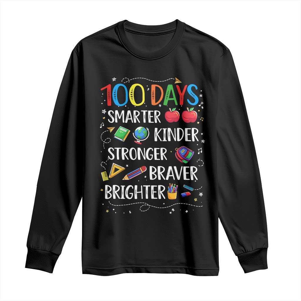 Happy 100 Days of School Long Sleeve Shirt 100th Day Kids Boys Girls Teachers Pupils