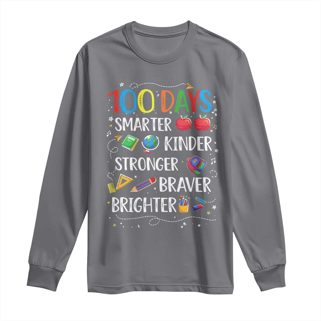 Happy 100 Days of School Long Sleeve Shirt 100th Day Kids Boys Girls Teachers Pupils