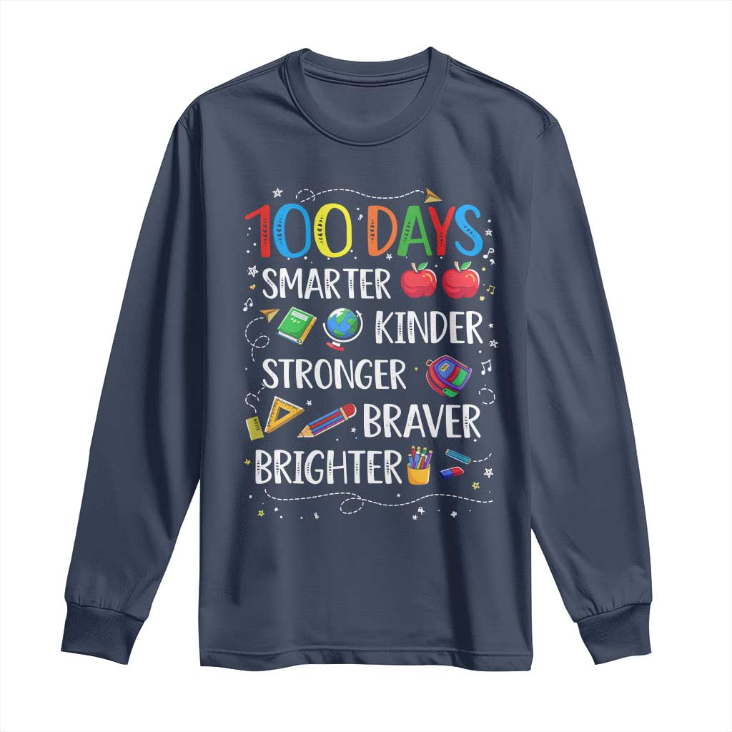 Happy 100 Days of School Long Sleeve Shirt 100th Day Kids Boys Girls Teachers Pupils