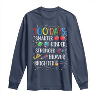 Happy 100 Days of School Long Sleeve Shirt 100th Day Kids Boys Girls Teachers Pupils