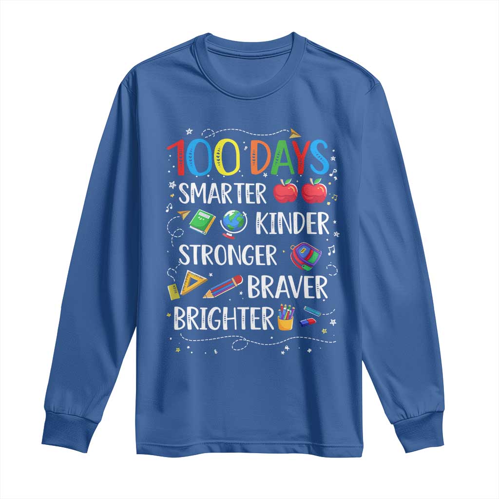 Happy 100 Days of School Long Sleeve Shirt 100th Day Kids Boys Girls Teachers Pupils
