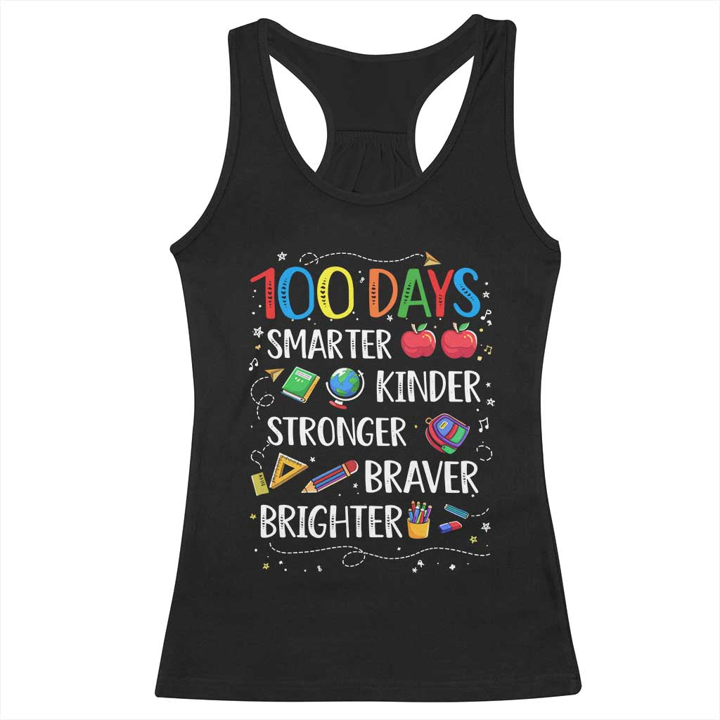 Happy 100 Days of School Racerback Tank Top 100th Day Kids Boys Girls Teachers Pupils