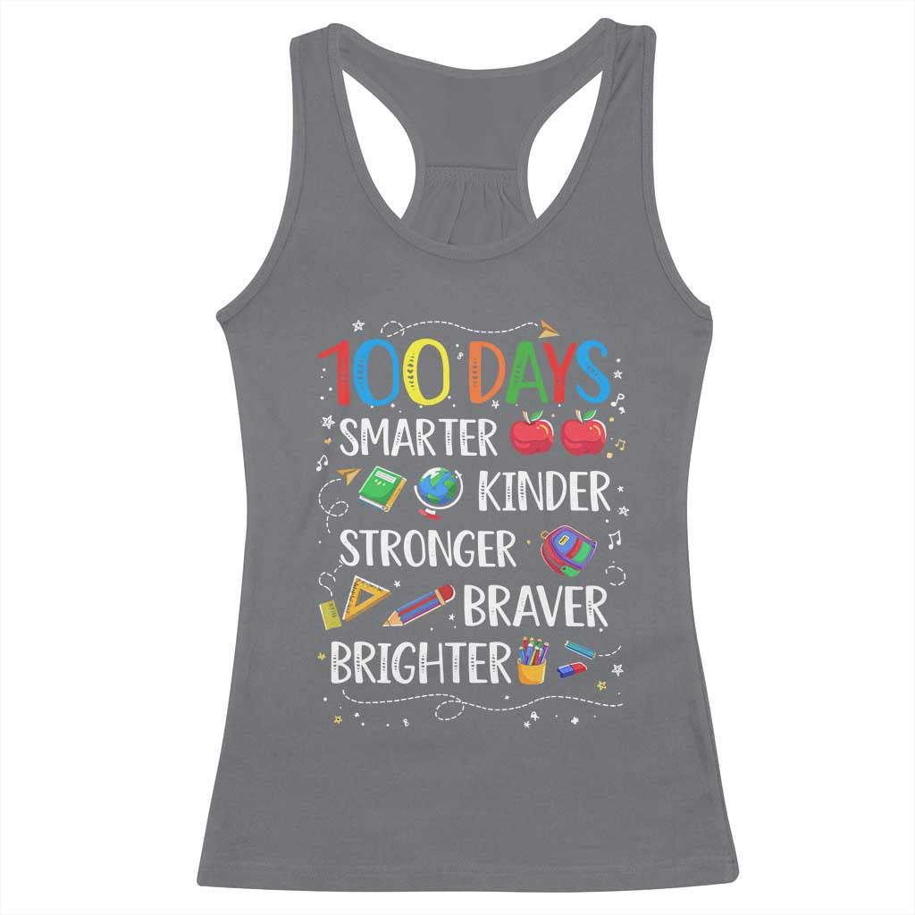Happy 100 Days of School Racerback Tank Top 100th Day Kids Boys Girls Teachers Pupils