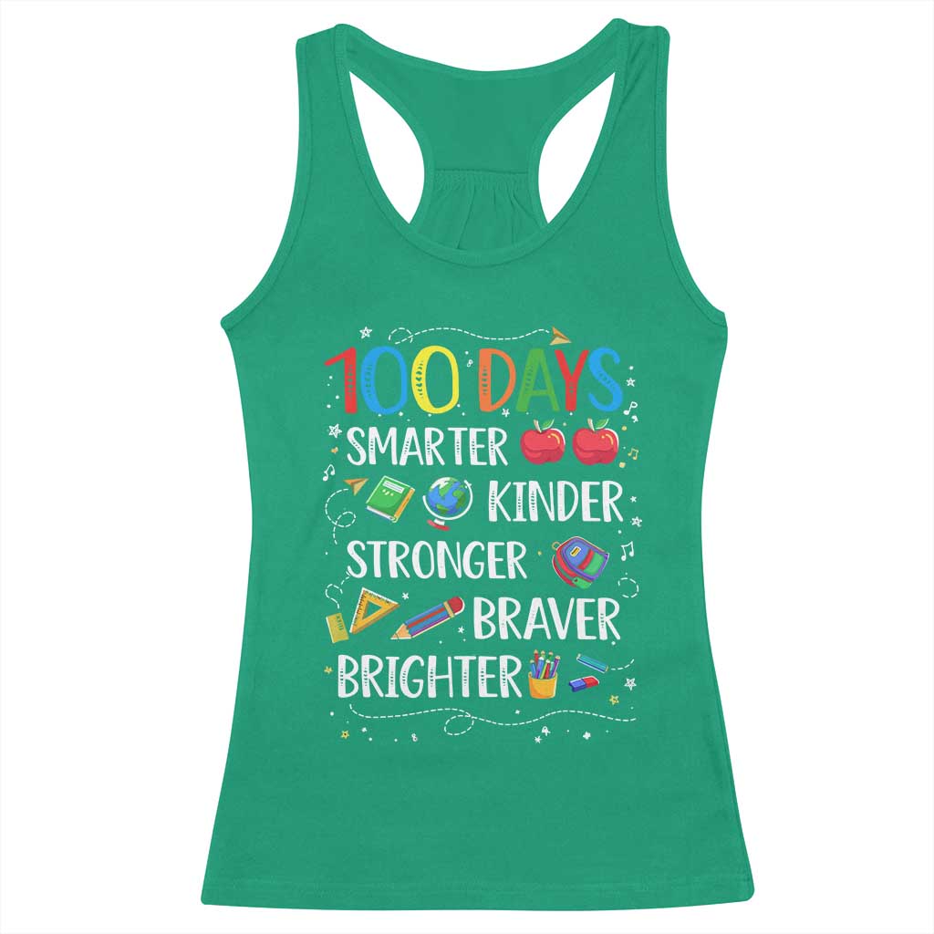 Happy 100 Days of School Racerback Tank Top 100th Day Kids Boys Girls Teachers Pupils