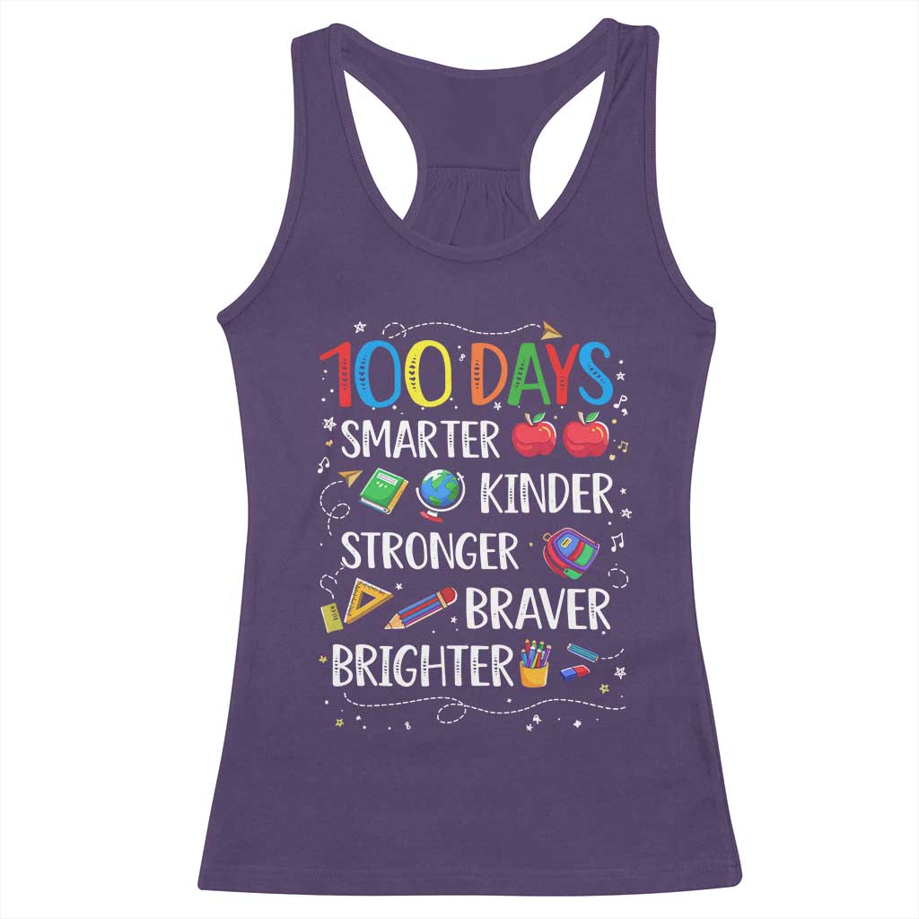 Happy 100 Days of School Racerback Tank Top 100th Day Kids Boys Girls Teachers Pupils