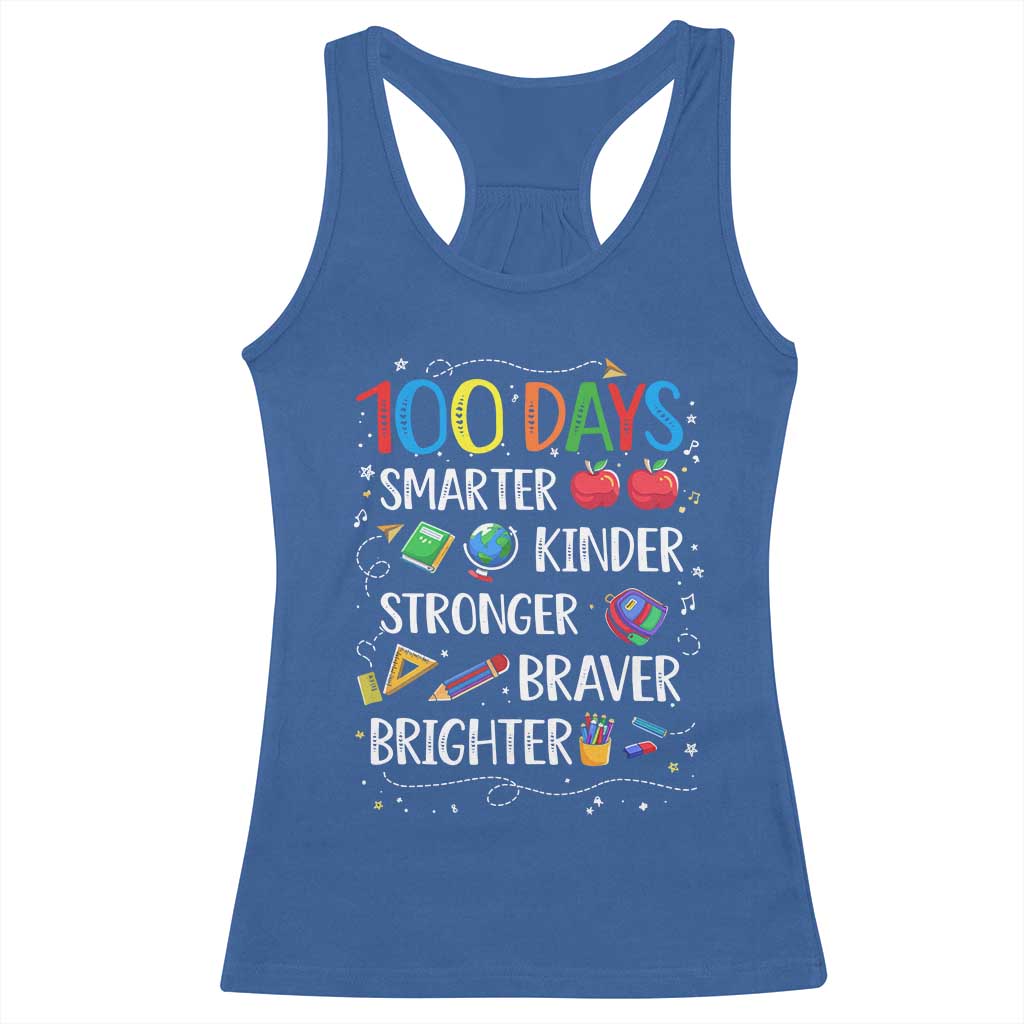 Happy 100 Days of School Racerback Tank Top 100th Day Kids Boys Girls Teachers Pupils