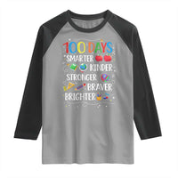Happy 100 Days of School Raglan Shirt 100th Day Kids Boys Girls Teachers Pupils