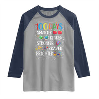 Happy 100 Days of School Raglan Shirt 100th Day Kids Boys Girls Teachers Pupils