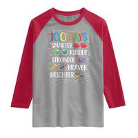 Happy 100 Days of School Raglan Shirt 100th Day Kids Boys Girls Teachers Pupils