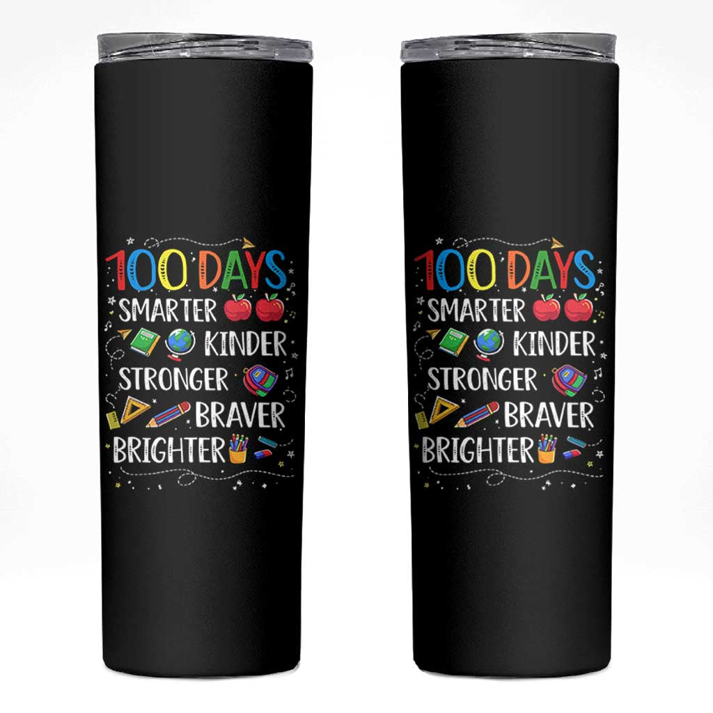 Happy 100 Days of School Skinny Tumbler 100th Day Kids Boys Girls Teachers Pupils