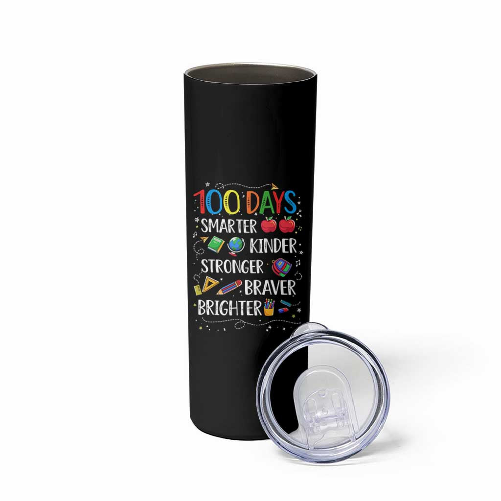 Happy 100 Days of School Skinny Tumbler 100th Day Kids Boys Girls Teachers Pupils