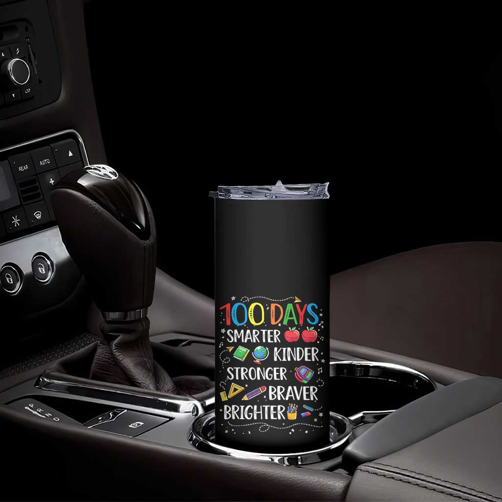 Happy 100 Days of School Skinny Tumbler 100th Day Kids Boys Girls Teachers Pupils