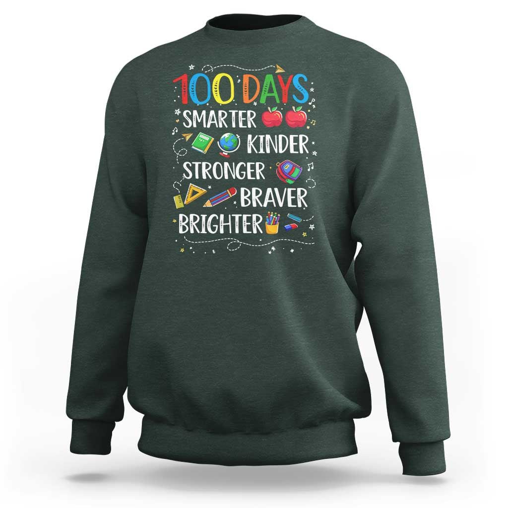 Happy 100 Days of School Sweatshirt 100th Day Kids Boys Girls Teachers Pupils