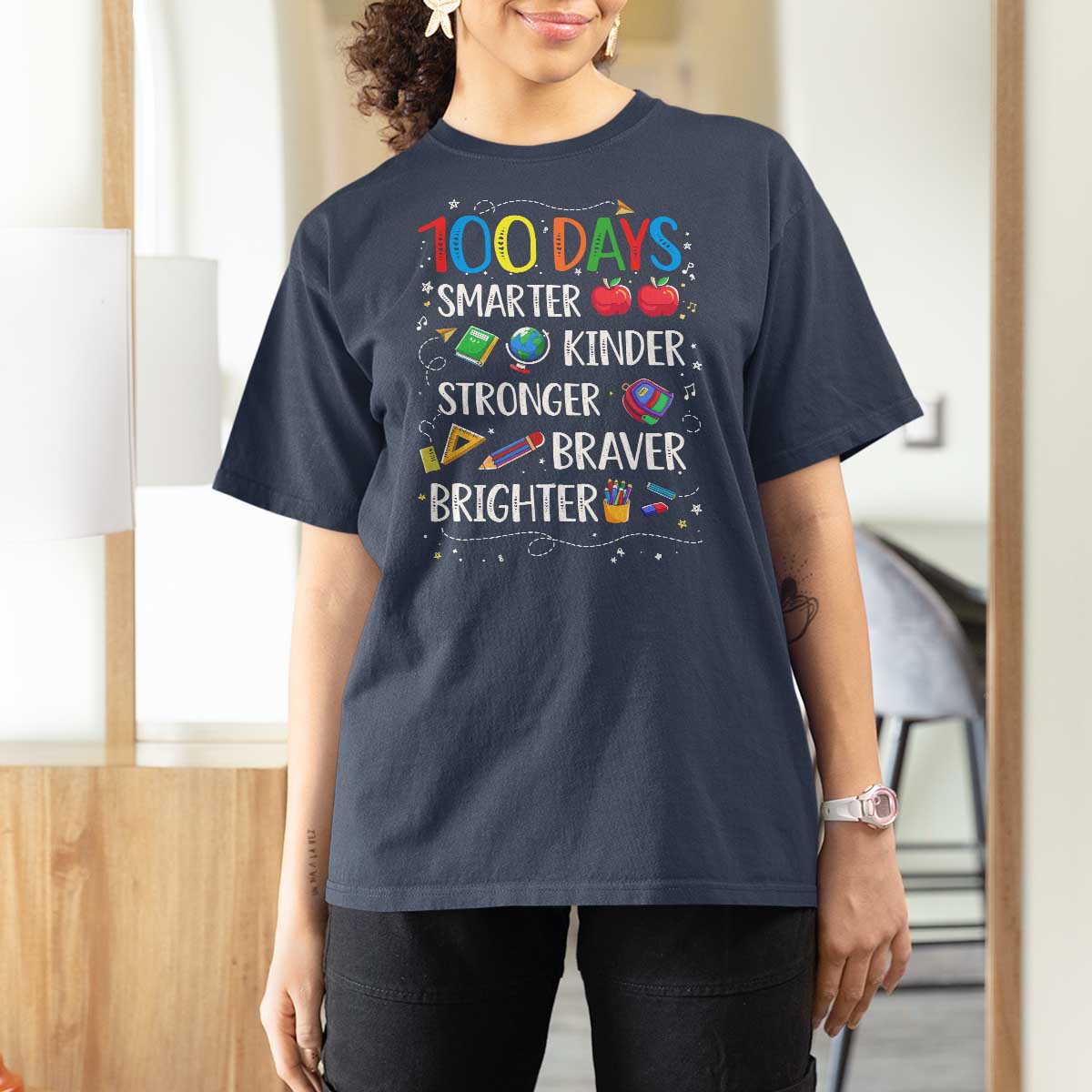 Happy 100 Days of School T Shirt For Women 100th Day Kids Boys Girls Teachers Pupils