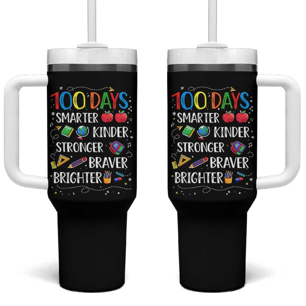 Happy 100 Days of School Tumbler With Handle 100th Day Kids Boys Girls Teachers Pupils