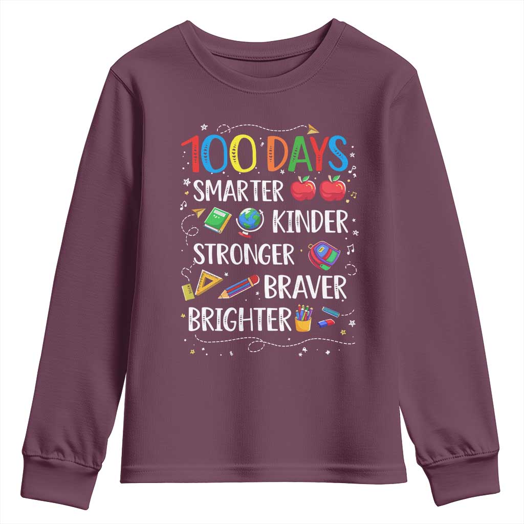 Happy 100 Days of School Youth Sweatshirt 100th Day Kids Boys Girls Teachers Pupils