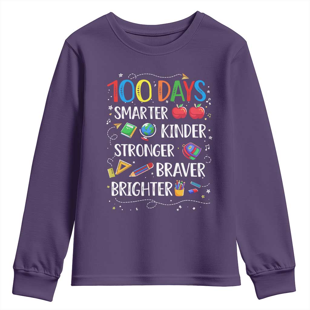 Happy 100 Days of School Youth Sweatshirt 100th Day Kids Boys Girls Teachers Pupils