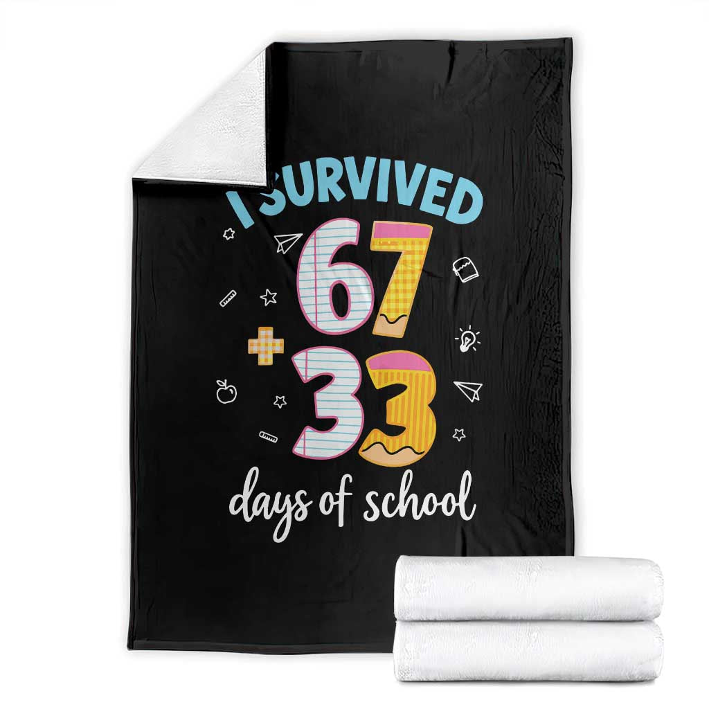 100 Days Of School 67 Funny Six Seven Meme Throw Blanket