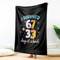 100 Days Of School 67 Funny Six Seven Meme Throw Blanket