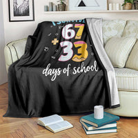 100 Days Of School 67 Funny Six Seven Meme Throw Blanket