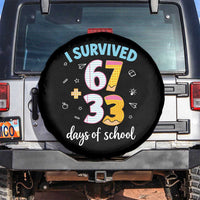 100 Days Of School 67 Funny Six Seven Meme Spare Tire Cover