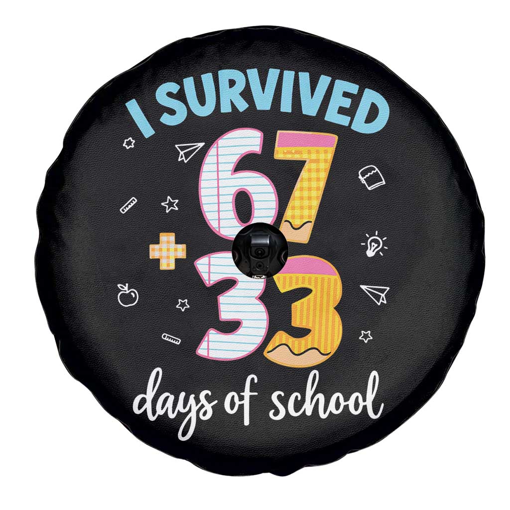 100 Days Of School 67 Funny Six Seven Meme Spare Tire Cover