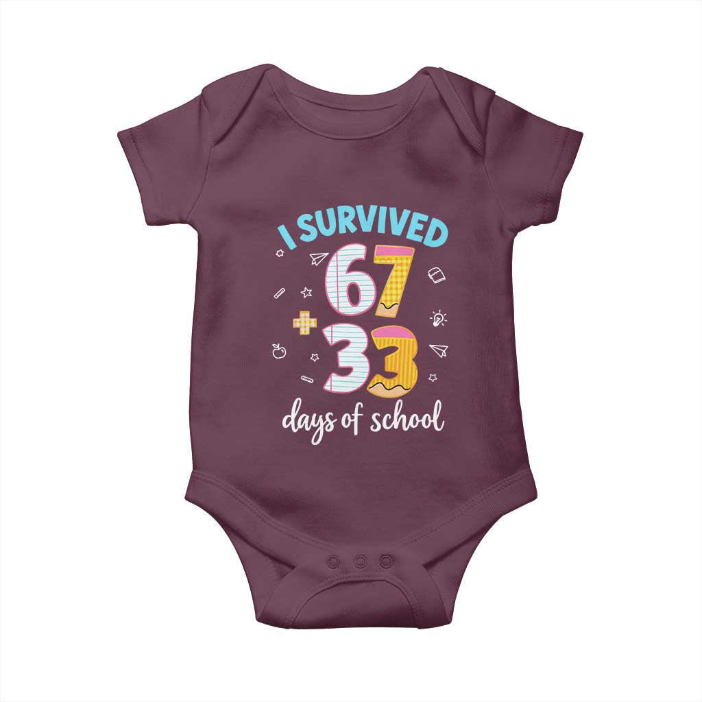 100 Days Of School 67 Funny Six Seven Meme Baby Onesie