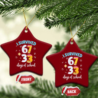 100 Days Of School 67 Funny Six Seven Meme Ceramic Ornament