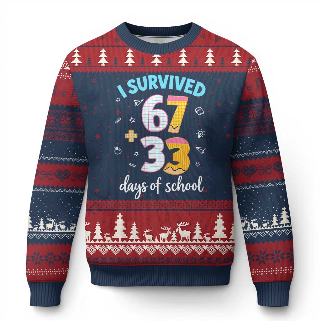 100 Days Of School 67 Funny Six Seven Meme Ugly Christmas Sweater