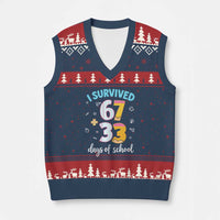 100 Days Of School 67 Funny Six Seven Meme V-Neck Knit Sweater Vest
