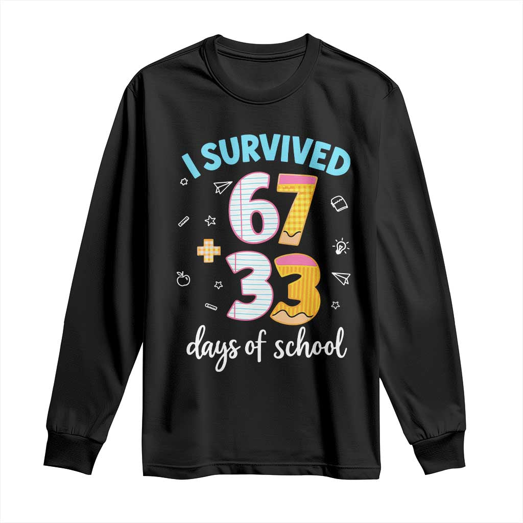 100 Days Of School 67 Funny Six Seven Meme Long Sleeve Shirt