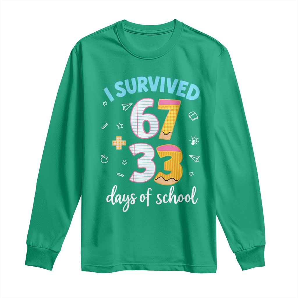 100 Days Of School 67 Funny Six Seven Meme Long Sleeve Shirt
