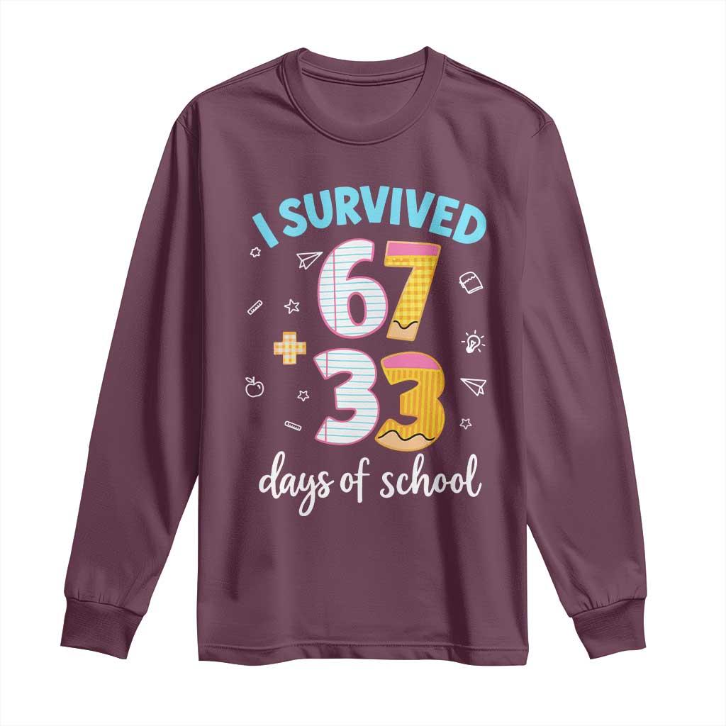 100 Days Of School 67 Funny Six Seven Meme Long Sleeve Shirt