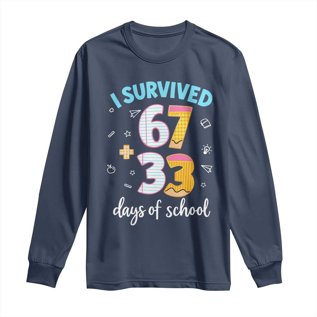 100 Days Of School 67 Funny Six Seven Meme Long Sleeve Shirt