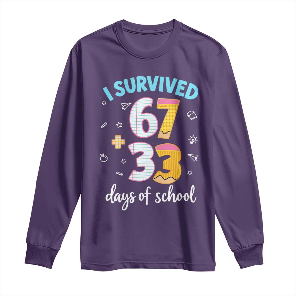 100 Days Of School 67 Funny Six Seven Meme Long Sleeve Shirt