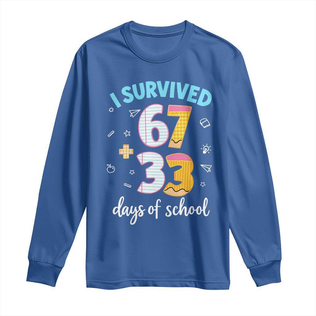 100 Days Of School 67 Funny Six Seven Meme Long Sleeve Shirt